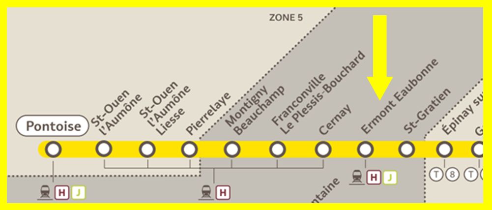 Plan RER C Ermont - Eaubonne