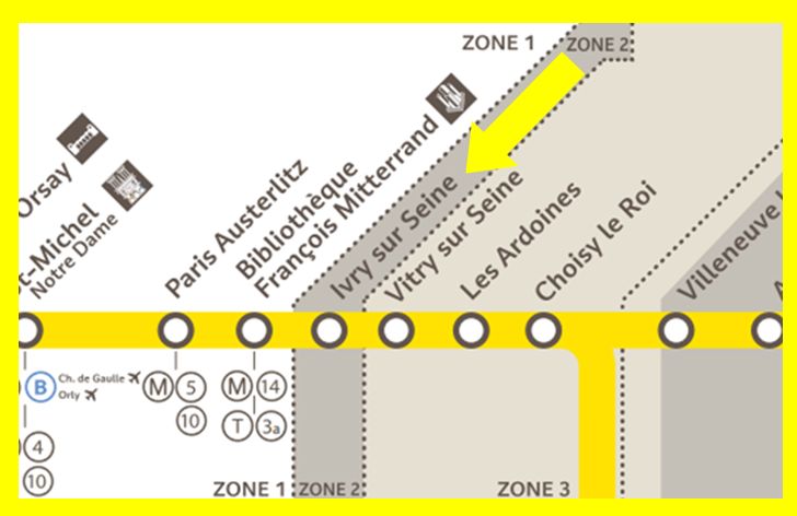 Plan RER C Ivry-sur-Seine