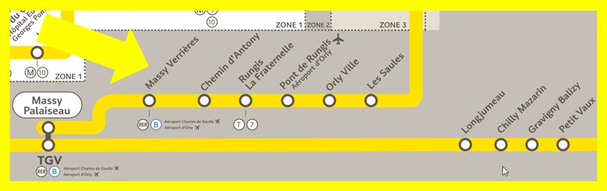 Plan RER C Massy - Verrières