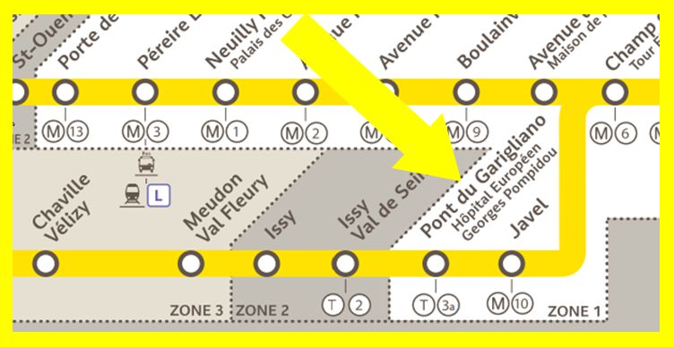 Plan RER C Pont du Garigliano