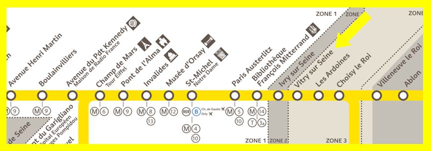 Plan RER C Vitry-sur-Seine